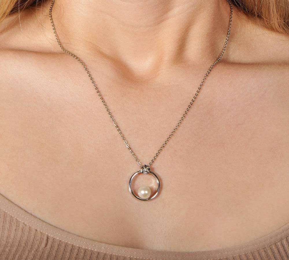 Pearl Plumeria Infinity Pendant Pendant Island by Koa Nani 