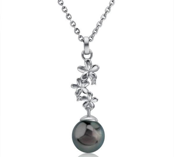 Pearl Plumeria Lei Pendant Pendant Island by Koa Nani Tahitian Pearl 