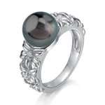 Pearl Plumeria Lei Ring Ring Island by Koa Nani 5.0 Tahitian Pearl 
