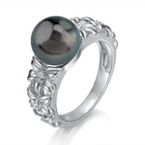Pearl Plumeria Lei Ring Ring Island by Koa Nani 5.0 Tahitian Pearl 
