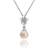 Pearl Plumeria Pendant Pendant Island by Koa Nani Akoya Pearl 