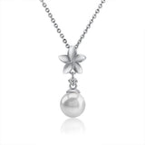 Pearl Plumeria Pendant Pendant Island by Koa Nani Freshwater Pearl 