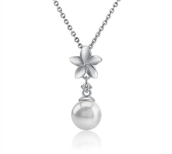 Pearl Plumeria Pendant Pendant Island by Koa Nani Freshwater Pearl 