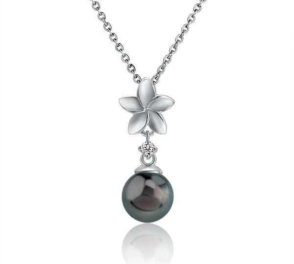 Pearl Plumeria Pendant Pendant Island by Koa Nani Tahitian Pearl 