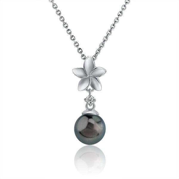 Pearl Plumeria Pendant Pendant Island by Koa Nani Tahitian Pearl 