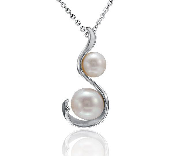 Pearl Ribbon Pendant Pendant Island by Koa Nani Akoya Pearl 