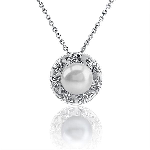 Pearl Royal Plumeria Pendant Pendant Island by Koa Nani Freshwater Pearl 