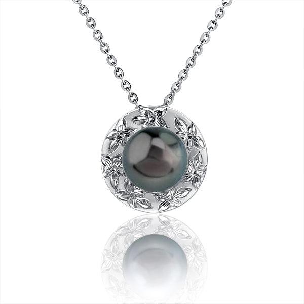 Pearl Royal Plumeria Pendant Pendant Island by Koa Nani Tahitian Pearl 