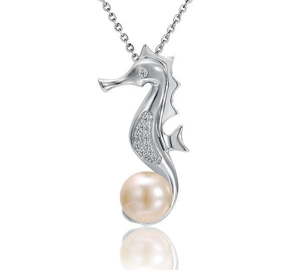 Pearl Seahorse Pendant Pendant Island by Koa Nani Akoya Pearl 