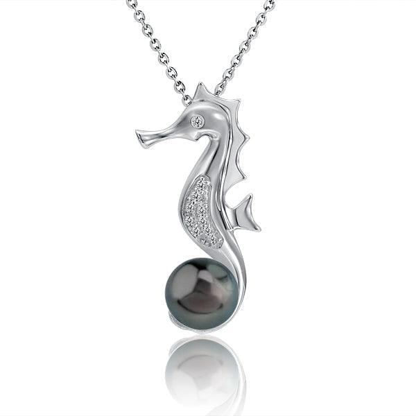 Pearl Seahorse Pendant Pendant Island by Koa Nani Tahitian Pearl 