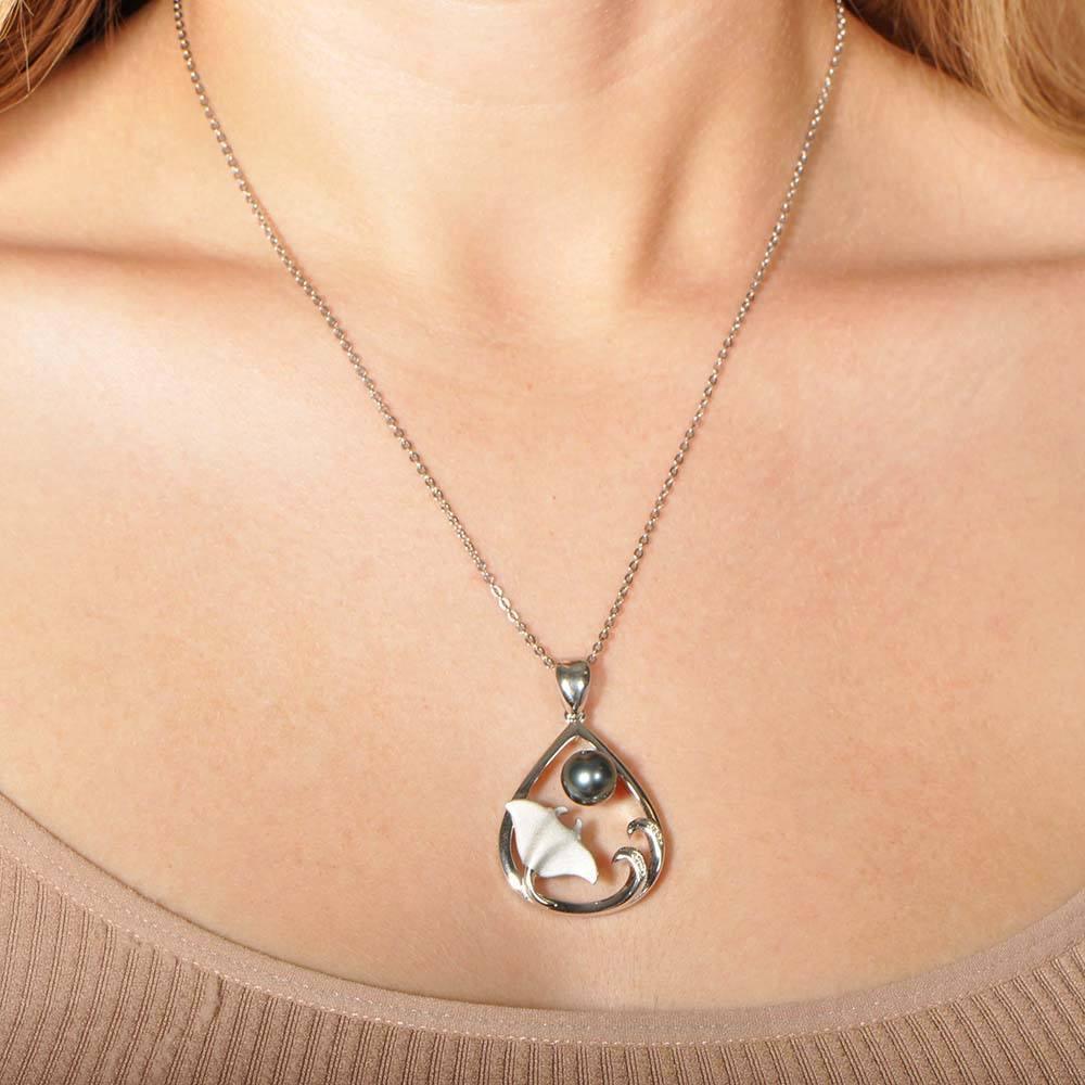Pearl Stingray Teardrop Pendant Pendant Island by Koa Nani 