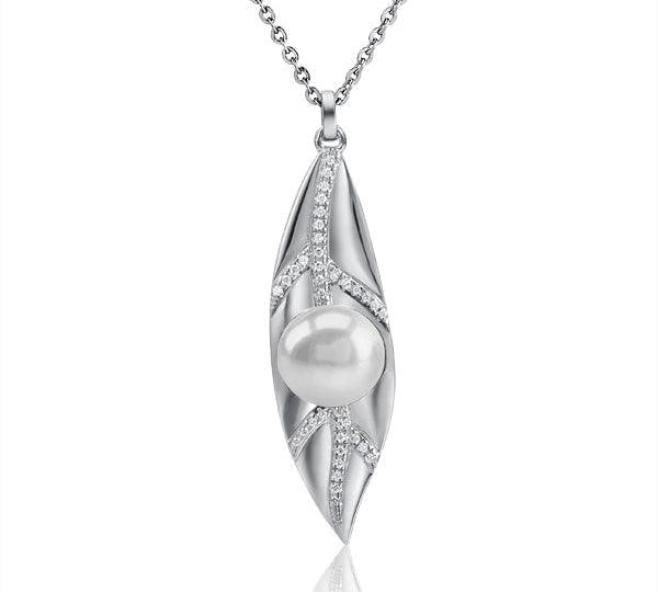 Pearl Ti Leaf Pendant Pendant Island by Koa Nani Freshwater Pearl 