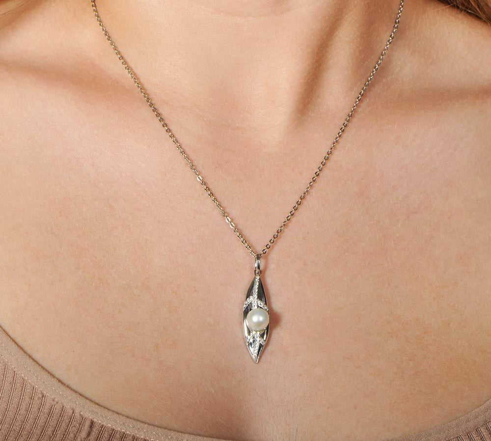 Pearl Ti Leaf Pendant Pendant Island by Koa Nani 