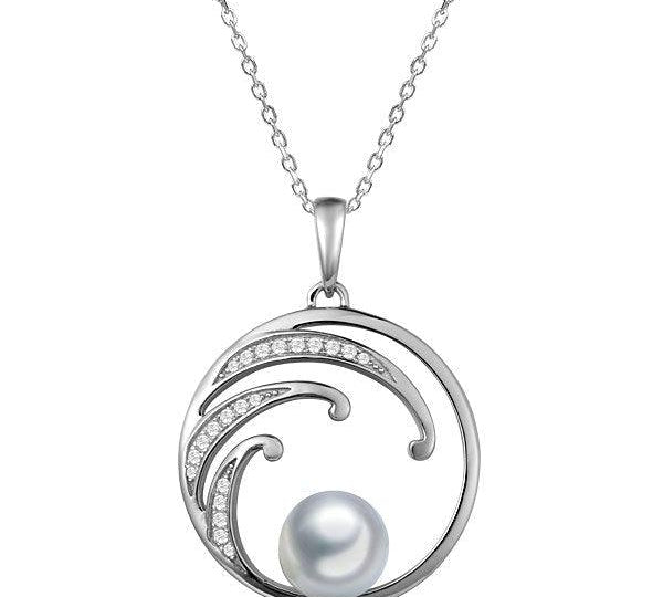 Pearl Wave of Love Pendant Pendant Island by Koa Nani Freshwater Pearl 