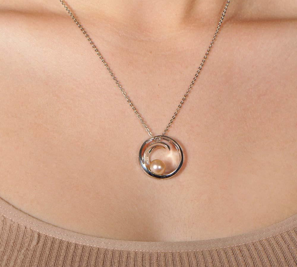 Pearl Wave Pendant Pendant Island by Koa Nani Akoya Pearl 
