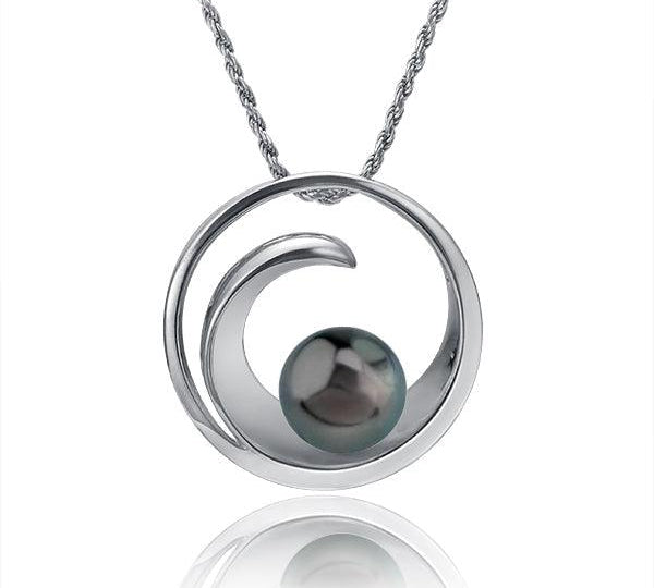 Pearl Wave Pendant Pendant Island by Koa Nani Tahitian Pearl 