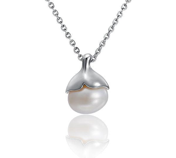 Pearl Whale Tail Pendant Pendant Island by Koa Nani Akoya Pearl 