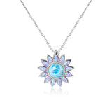 Pink Opalite Sunflower Pendant with Larimar Pendant Island by Koa Nani Small 