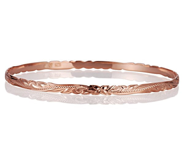 Plumeria Engraved Bangle Bangle Island by Koa Nani Small (6mm) Rose Gold 