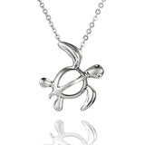 The picture shows a 925 sterling silver Polynesian sea turtle pendant.