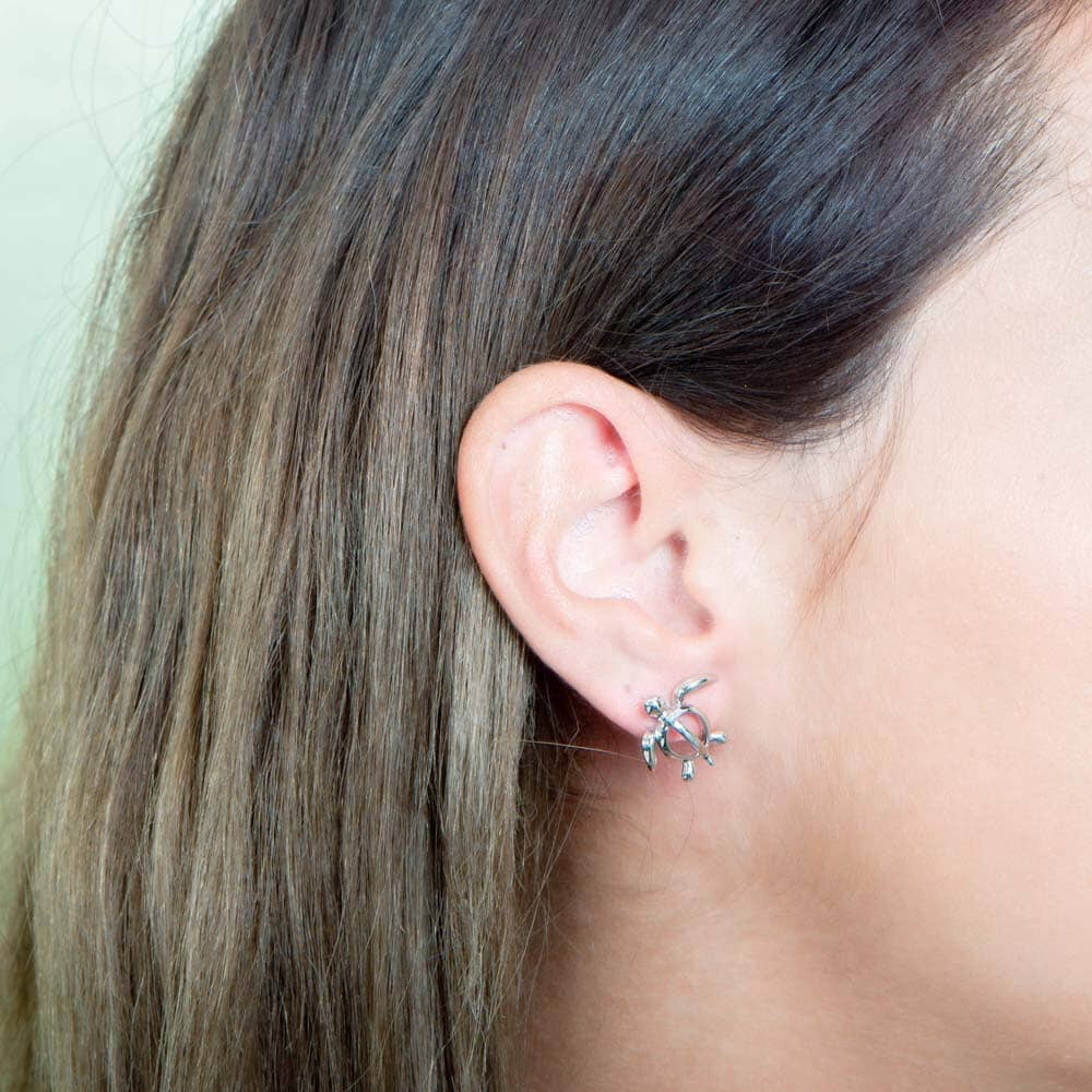 Polynesian Honu Stud Earrings Earrings Island by Koa Nani Small 