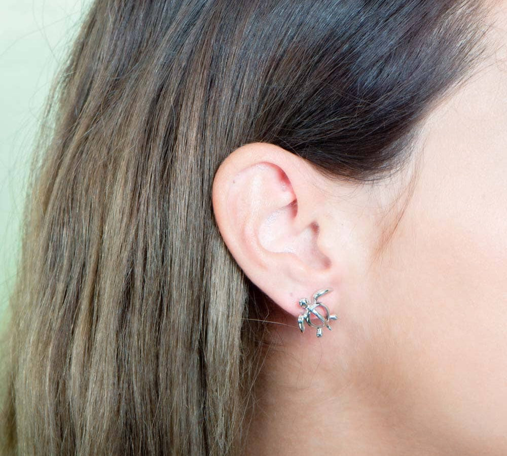 Polynesian Honu Stud Earrings Earrings Island by Koa Nani Small 