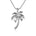 In this photo there is a white gold queen palm tree pendant with three diamond coconuts.