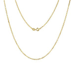 In this picture there is a yellow gold rolo chain.