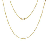 In this picture there is a yellow gold rolo chain.