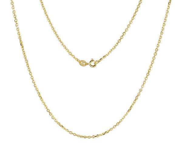 In this picture there is a yellow gold rolo chain.