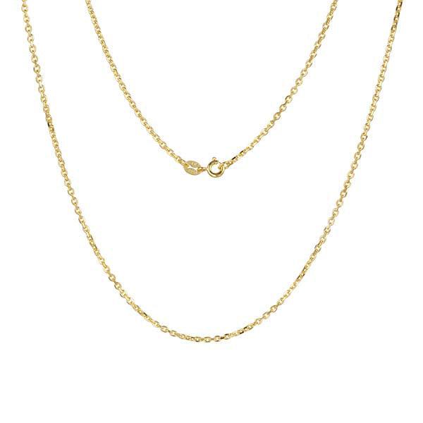 In this picture there is a yellow gold rolo chain.