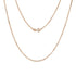 In this photo there is a rose gold rolo chain.