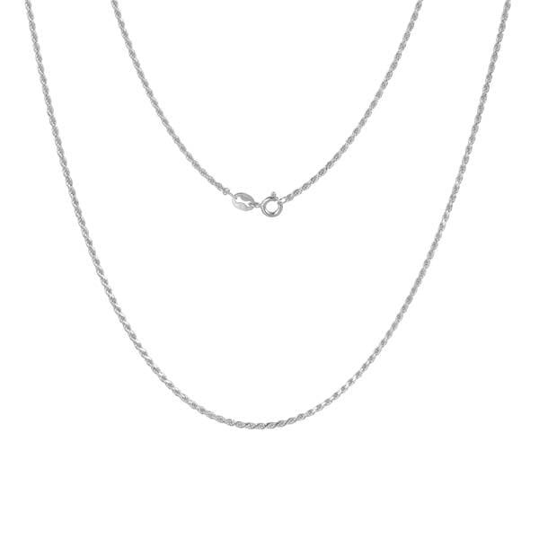 In this photo there is a white gold rolo chain.