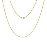 In this photo there is a yellow gold rolo chain.
