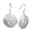 The picture shows a 14K white gold cut out sand dollar hook earrings.