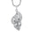The picture shows a 14K white gold seashell pendant with diamonds.