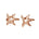 The picture shows a pair of 14K rose gold starfish stud earrings.