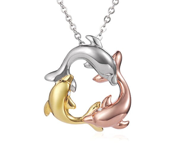 Tri-Color Nai'a Infinity Pendant Pendant Island by Koa Nani Medium 