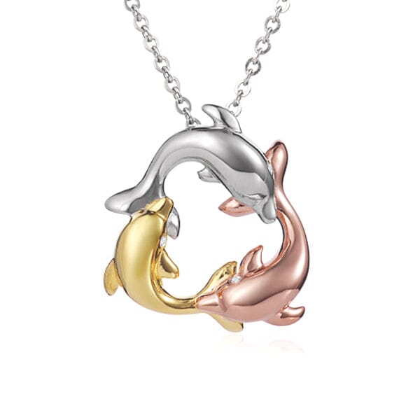 Tri-Color Nai'a Infinity Pendant Pendant Island by Koa Nani Medium 