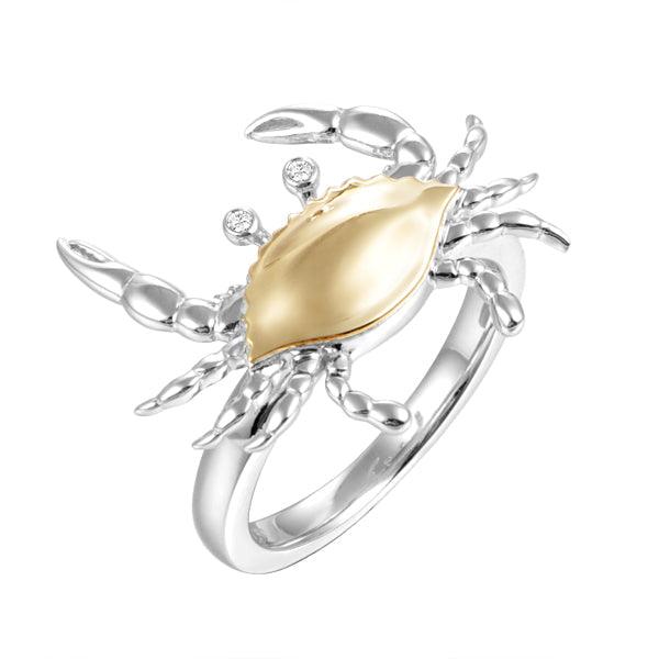 Two-Tone Blue Crab Ring Rings Island by Koa Nani 5.0 