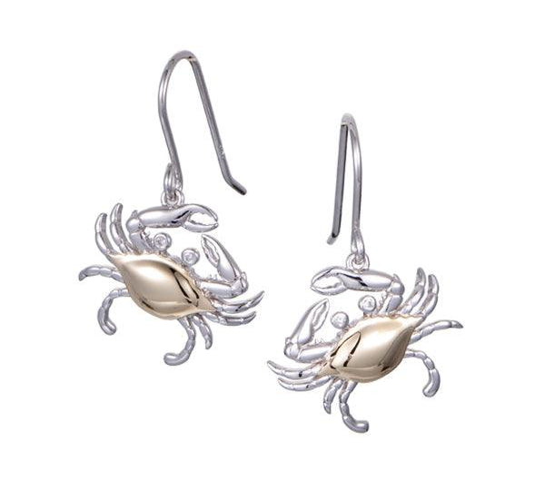 Two-Tone Chesapeake Blue Crab Earrings Earrings Island by Koa Nani 