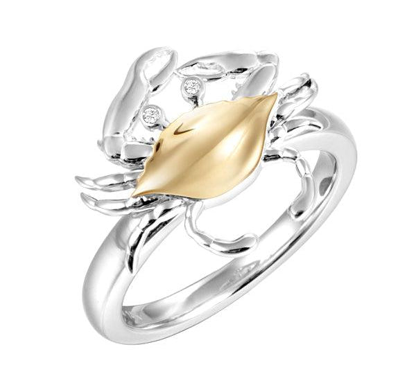 Two-Tone Chesapeake Blue Crab Ring Rings Island by Koa Nani 5.0 