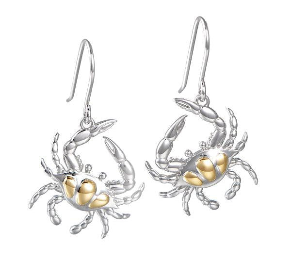 Two-Tone Dungeness Crab Earrings Earrings Island by Koa Nani 
