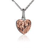 Two-Tone Engraved Heart Pendant Pendant Island by Koa Nani 