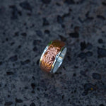 Two-Tone Engraved Maile Leaf Ring Ring Island by Koa Nani 