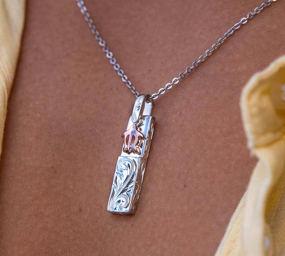 Two-Tone Honu Bar Pendant Pendant Island by Koa Nani 