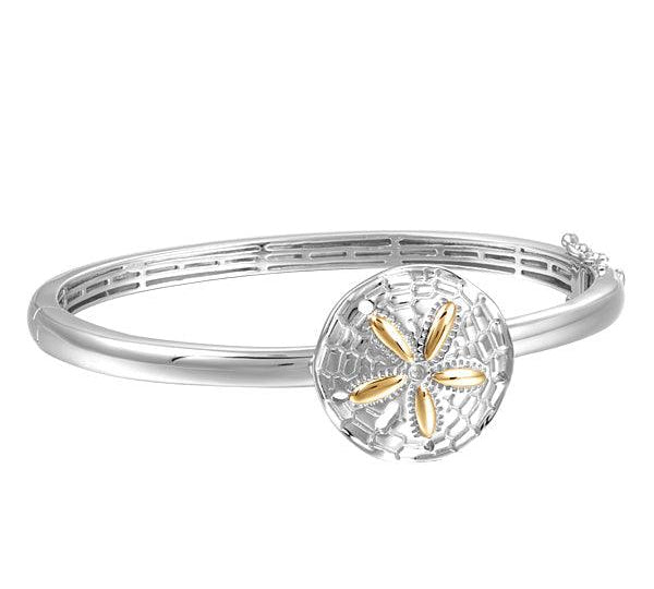 Two-Tone Living Sand Dollar Bangle Bangle Island by Koa Nani 