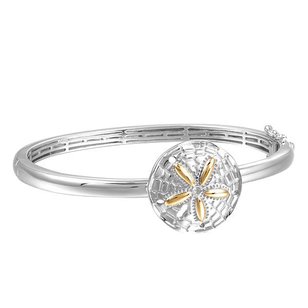 Two-Tone Living Sand Dollar Bangle Bangle Island by Koa Nani 