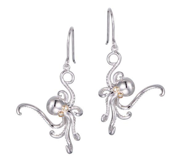 Two-Tone Octopus Earrings Earrings Island by Koa Nani 