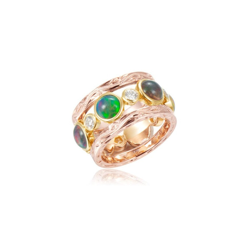 Two-Tone Opal Kamāliʻiwahine Ring Ring Island by Koa Nani 